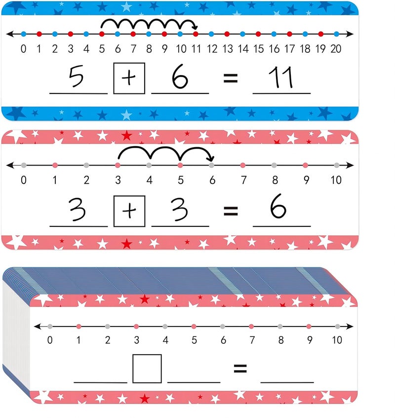 WEIZHEN 26 Pack Dry Erase Number Line Board Card 4”x12” Inch Double Sided Writable and Erasable Board Featuring 0-10 On One Side ，0-20 On The Other Side, Classroom Must Have Boards for Student - Image 1